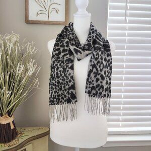 Cashmere by Charter Club Animal Print - 100% Cashmere Scarf - Black & Grey